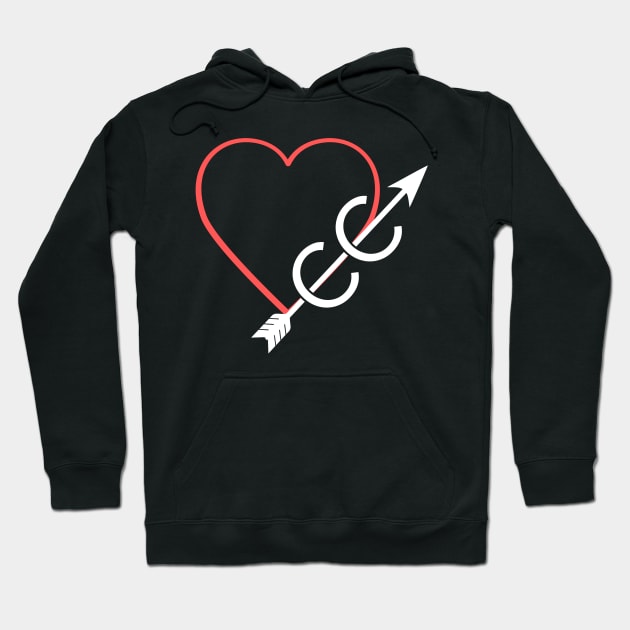 Heart And Cross Country Hoodie by MeatMan